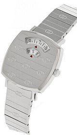 Shop Gucci Grip Quartz Silver Dial Silver Steel Strap Watch For Men - YA157501 in USA