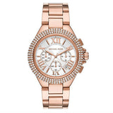 Shop Michael Kors Camille Chronograph White Dial Rose Gold Steel Strap Watch for Women - MK5636 in USA
