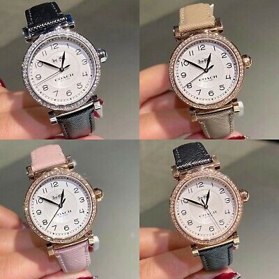 Coach Madison Diamonds White Dial Beige Leather Strap Watch for Women - 14503394 Buy Now By Coach