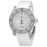 Shop Gucci Dive Quartz White Dial White Rubber Strap Watch For Men - YA136337 in USA