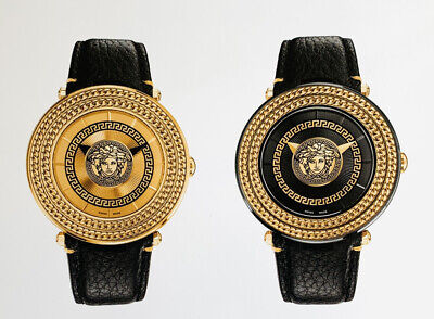 Versace V Metal Icon Quartz Silver Dial Brown Leather Strap Watch For Men - VQL010015 Buy Now By Versace
