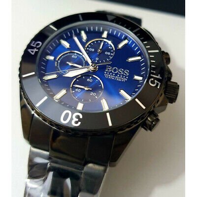 Hugo Boss Ocean Edition Navy Blue Dial Black Steel Strap Watch for Men - 1513743 Buy Now By Hugo Boss