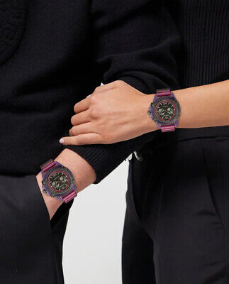 Shop Versace Icon Active Chronograph Black Dial Purple Rubber Strap Watch For Men - VEZ701423 in USA