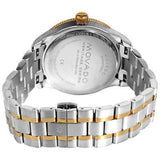 Shop Movado Heritage Calendoplan Black Dial Two Tone Steel Strap Watch For Men - 3650096 in USA