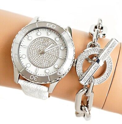 Michael Kors Runway Three Hand White Dial White Leather Strap Watch For Women - MK6998 Buy Now By Michael Kors