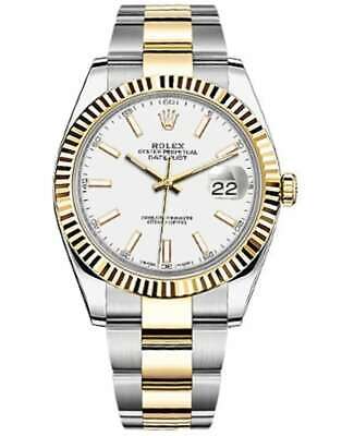 Rolex Datejust 41 Oyster White Dial Two Tone Oystersteel & Yellow Gold Strap Watch for Men - M126333-0015