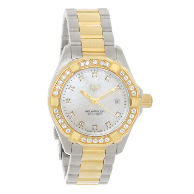 Tag Heuer Aquaracer Quartz Diamonds Mother of Pearl Dial Two Tone Steel Strap Watch for Women - WBD1423.BB0321 Buy Now By Tag Heuer