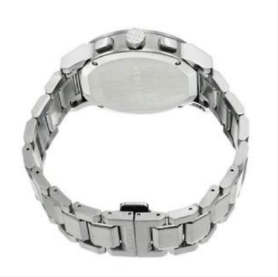 Shop Burberry City Chronograph White Dial Silver Steel Strap Watch For Women - BU9700 in USA