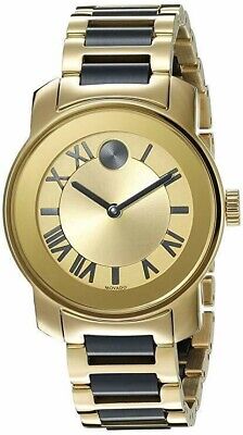 Shop Movado Bold Yellow Gold Dial Two Tone Steel Strap Watch for Women - 3600355 in USA
