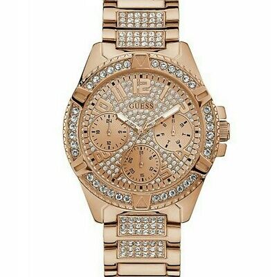 Guess Frontier Chronograph Crystals Rose Gold Dial Rose Gold Steel Strap Watch for Men - W0799G3 Buy Now By Guess