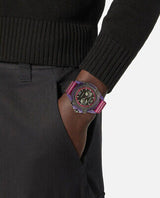 Shop Versace Icon Active Chronograph Black Dial Purple Rubber Strap Watch For Men - VEZ701423 in USA