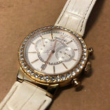 Swarovski Citra Sphere Chrono White Dial White Leather Strap Watch for Women - 5080602 Buy Now By Swarovski