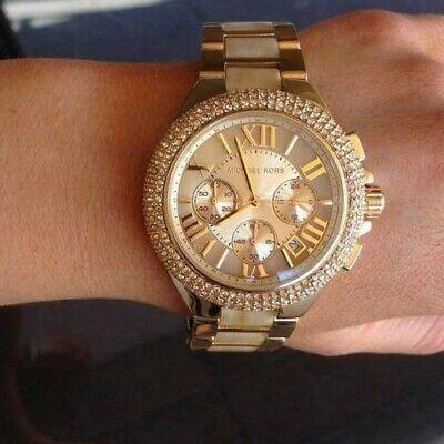 Shop Michael Kors Camille Gold Dial Gold Steel Strap Watch for Women - MK5902 in USA