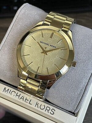 Michael Kors Slim Runway Gold Dial Gold Steel Strap Watch for Women - MK3335 Buy Now By Michael Kors