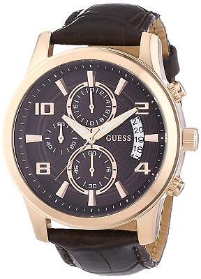 Guess Exec Chronograph Brown Dial Brown Leather Strap Watch For Men - W0076G4 Buy Now By Guess