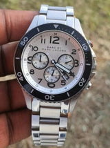 Marc Jacobs Rock Chronograph White Dial Silver Steel Strap Watch for Men - MBM5027 Buy Now By Marc Jacobs