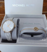 Michael Kors Pyper Quartz Silver Dial White Leather Strap Watch For Women - MK1037 Buy Now By Michael Kors