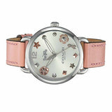 Shop Coach Tatum White Dial Pink Leather Strap Watch For Women - 14502799 in USA