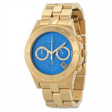 Marc Jacobs Blade Chronograph Blue Dial Gold Steel Strap Watch for Women - MBM3307 Buy Now By Marc Jacobs