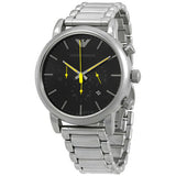Emporio Armani Luigi Chronograph Black Dial Silver Steel Strap Watch For Men - AR11324 Buy Now By Emporio Armani