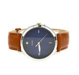 Shop Fossil The Minimalist 3H Blue Dial Brown Leather Strap Watch for Men - FS5499 in USA