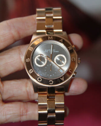 Marc Jacobs Blade Chronograph Brown Dial Rose Gold Steel Strap Watch for Women - MBM3308 Buy Now By Marc Jacobs