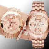 Marc Jacobs Peeker Chronograph Rose Gold Dial Rose Gold Steel Strap Watch for Women - MBM3394 Buy Now By Marc Jacobs
