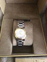 Shop Burberry The City Silver Dial Two Tone Steel Strap Watch for Women - BU9217 in USA