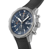 Shop IWC Aquatimer Automatic Chronograph 44mm Blue Dial Black Rubber Strap Watch for Men - IW376805 in USA