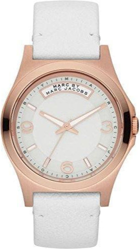 Shop Marc Jacobs Baby Dave White Dial White Leather Strap Watch for Women - MBM1260 in USA