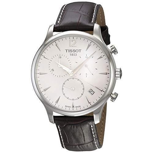 Tissot T Classic Tradition Chronograph White Dial Brown Leather Strap Watch For Men - T063.617.16.037.00 Buy Now By Tissot