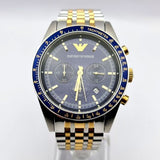 Emporio Armani Tazio Chronograph Blue Dial Two Tone Stainless Steel Watch For Men - AR6088 Buy Now By Emporio Armani