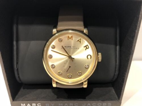 Marc Jacobs Baker Gold Dial Black Leather Strap Watch for Women - MBM1399 Buy Now By Marc Jacobs