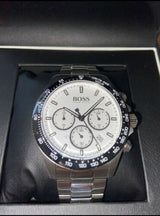 Hugo Boss Hero Chronograph White Dial Silver Steel Strap Watch for Men - 1513875 Buy Now By Hugo Boss