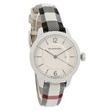 Shop Burberry Classic Stone Silver Dial Horseberry Black Leather Strap Watch for Women - BU10103 in USA