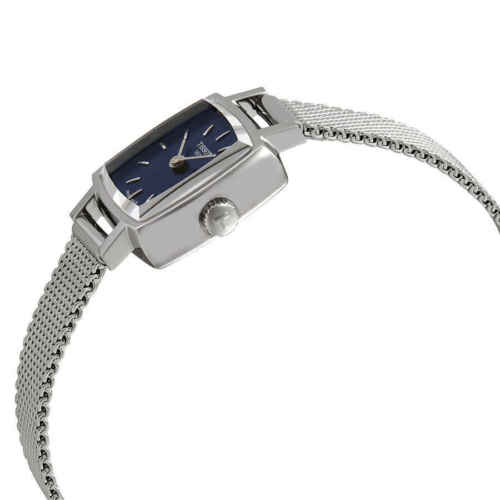 Shop Tissot Lovely Square Blue Dial Silver Mesh Bracelet Watch For Women - T058.109.11.041.00 in USA