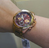 Marc Jacobs Rock Chronograph Mother of Pearl Red Dial Rose Gold Steel Strap Unisex Watch - MBM3251 Buy Now By Marc Jacobs