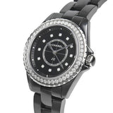 Chanel J12 Quartz Diamond Black Dial Black Steel Strap Watch for Women - J12 H6419