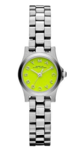 Shop Marc Jacobs Henry Yellow Dial Silver Steel Strap Watch for Women - MBM3201 in USA
