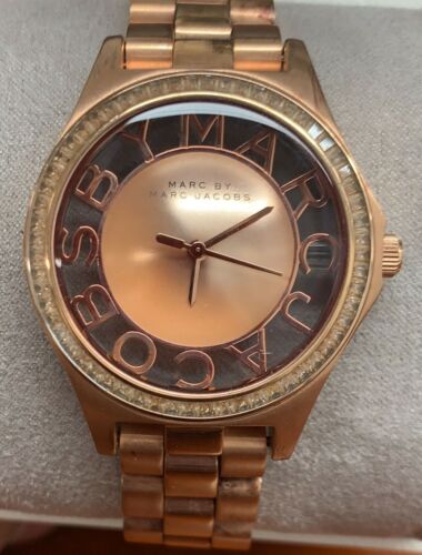 Marc Jacobs Henry Transparent Rose Gold Dial Rose Gold Steel Strap Watch for Women - MBM3339 Buy Now By Marc Jacobs