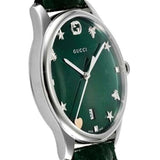 Gucci G-Timeless Green Mother of Pearl Dial Green Leather Strap Watch For Women - YA126585 Buy Now By Gucci