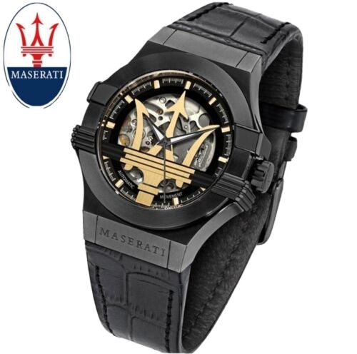 Maserati Potenza Skeleton Limited Edition Black Dial Black Leather Strap Watch For Men - R8821108027 Buy Now By Maserati