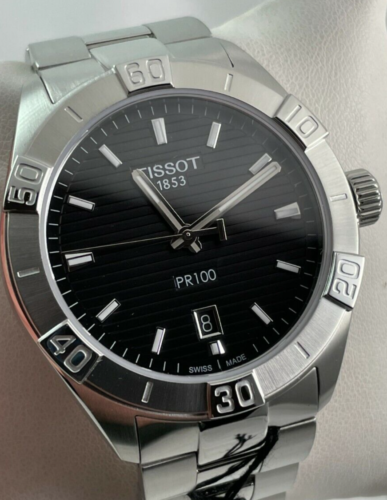Tissot PR 100 Sport Quartz Black Dial Silver Steel Strap Watch For Men - T101.610.11.051.00 Buy Now By Tissot