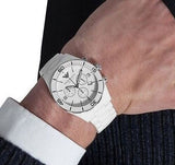 Emporio Armani Ceramic Chronograph White Dial White Ceramic Strap Watch For Men - AR1424 Buy Now By Emporio Armani
