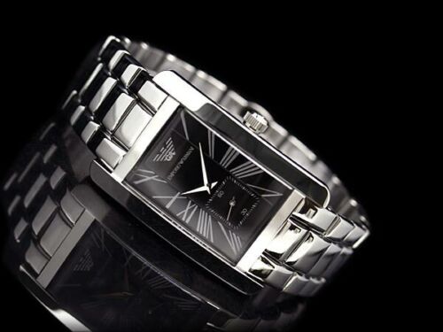 Emporio Armani Classic Black Dial Silver Stainless Steel Strap Watch For Men - AR0156 Buy Now By Emporio Armani