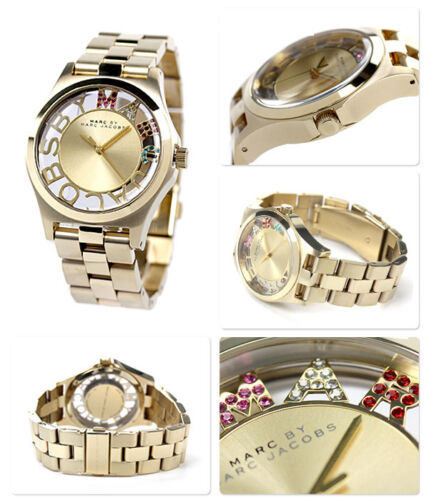Marc Jacobs Henry Skeleton Gold Dial Gold Steel Strap Watch for Women - MBM3263 Buy Now By Marc Jacobs