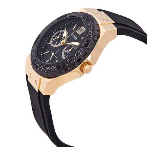 Shop Guess Black Dial Black Rubber Strap Watch For Women - W1053L7 in USA