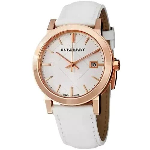 Burberry The City White Dial White Leather Strap Watch for Women - BU9108 Buy Now By Burberry
