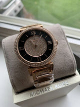 Michael Kors Catlin Black Dial Rose Gold Steel Strap Watch for Women - MK3339 Buy Now By Michael Kors