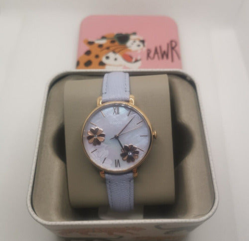 Shop Fossil Jacqueline Purple Dial Purple Leather Strap Watch for Women - ES4814 in USA